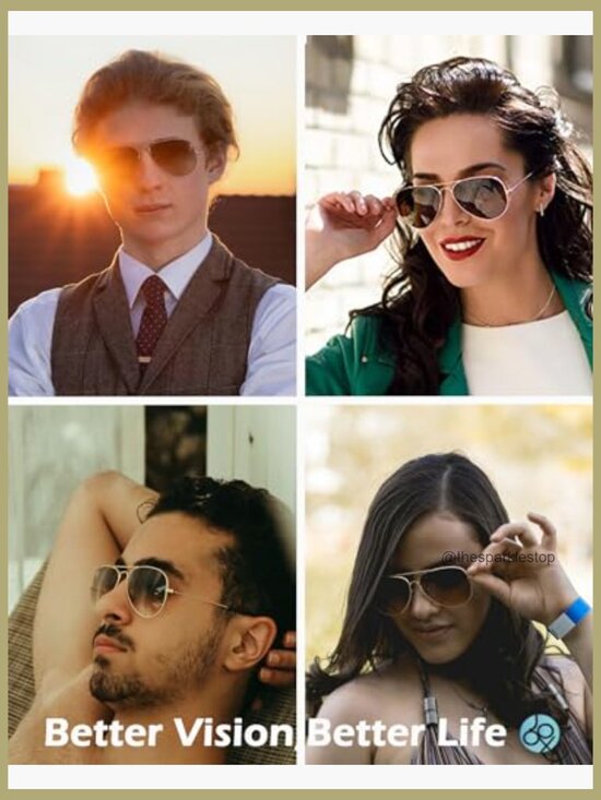 Polarized Aviator Sunglasses with UV400 Protection, Lightweight Metal Frame main image 6